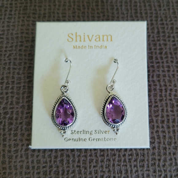 Shivam Jewelry - Shivam Amethyst💜 Teardrop💧Earrings